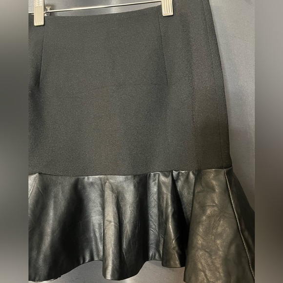 Faux Leather Trim Skirt - Picture 2 of 6